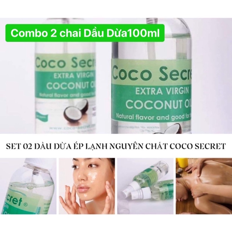 (2023)Set 02 chai Dầu dừa nguyên chất Coco Secret 100ml