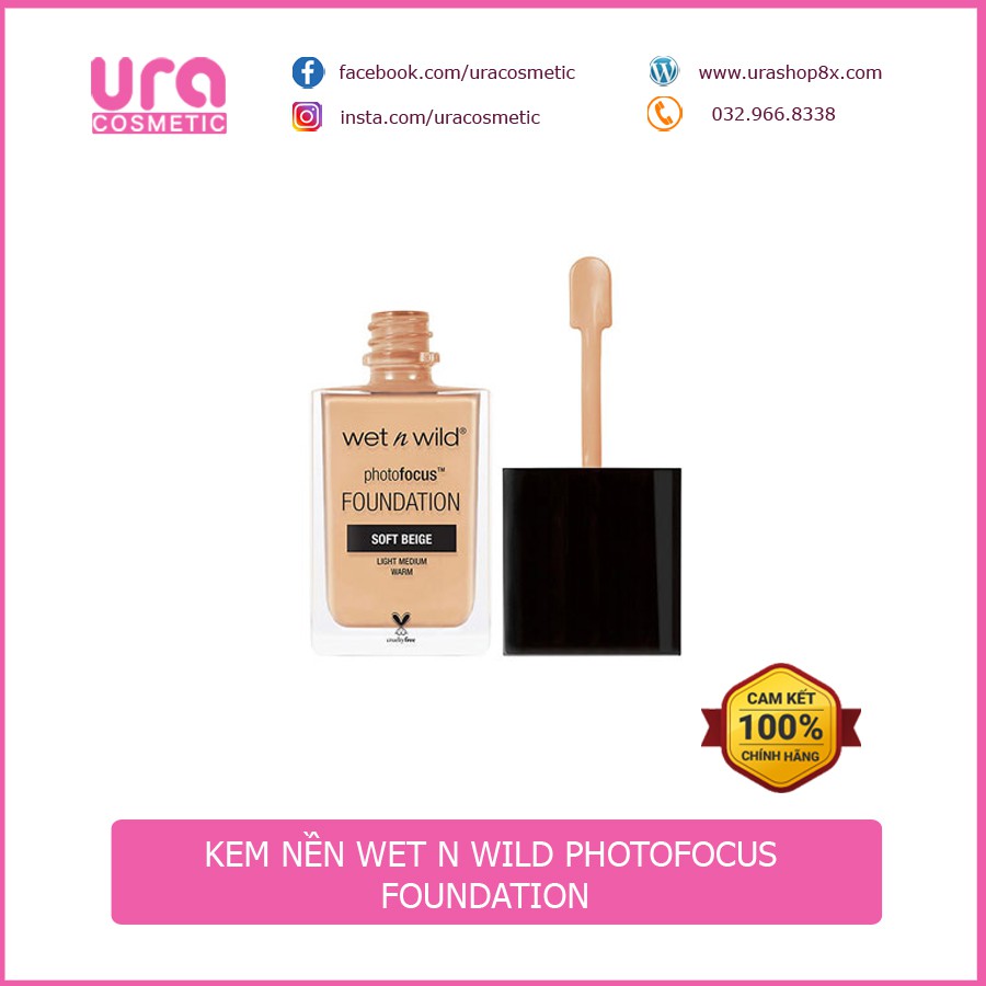 [𝐂𝐇𝐈́𝐍𝐇 𝐇𝐀̃𝐍𝐆 - 𝐂𝐎́ 𝐓𝐄𝐌 𝐌𝐀́𝐂] Kem Nền Wet N Wild Photofocus Foundation 30ml