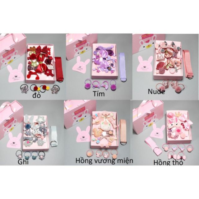 Hộp kẹp tóc 18 chi tiết cho bé