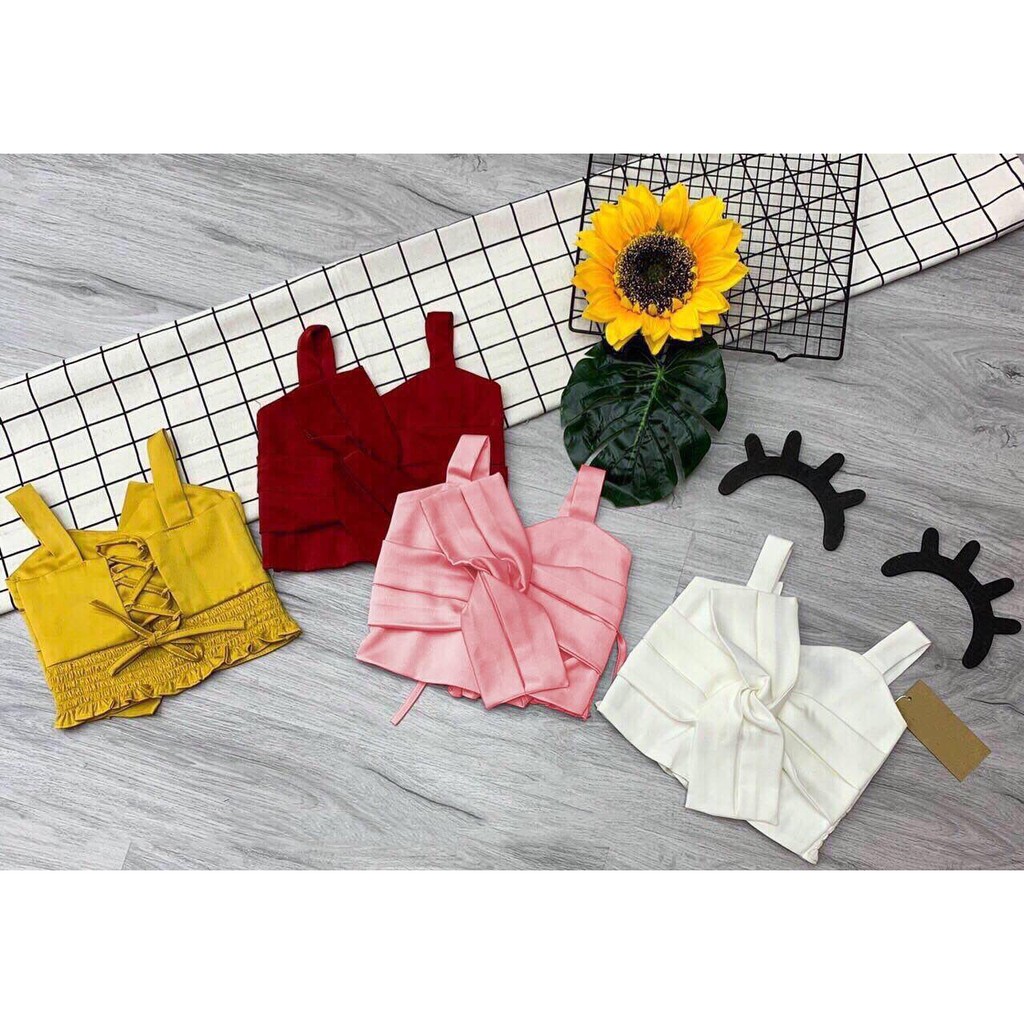 Áo hai dây croptop sành điệu cho bé gái size 10-30kg chất lụa mịn mát