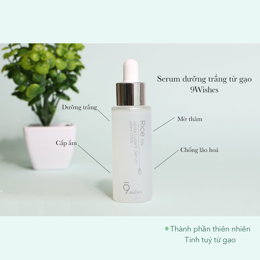 Bộ 3 sản phẩm Làm Sạch Sâu, Se Khít Lỗ Chân Lông, Dưỡng Trắng Da 9 Wishes Rice ( SRM 120g + Serum 50ml + Kem 50ml)