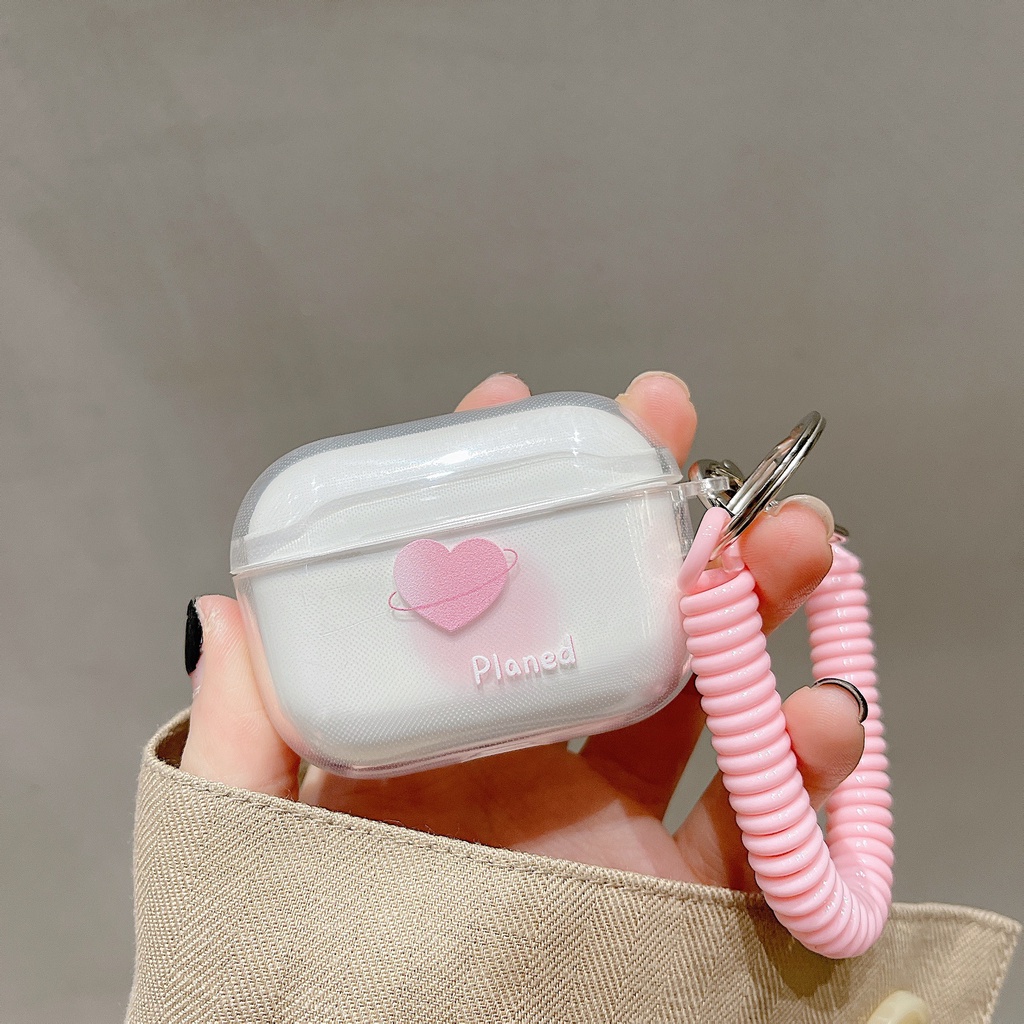 Vỏ Bảo Vệ Hộp Sạc Tai Nghe airpods 1 2 Pro 3rd Generation Pro 1/2 Trong Suốt Chống Sốc Họa Tiết Hoạt Hình Kèm Dây Đeo Kiểu Nhật Hàn