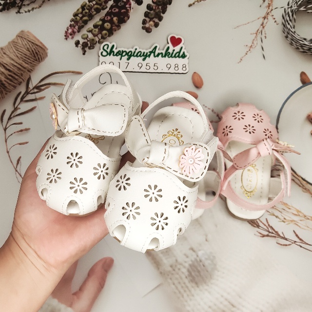 Dép cho bé gái tập đi, sandal rọ cho bé gái 6 tháng đến 18 tháng