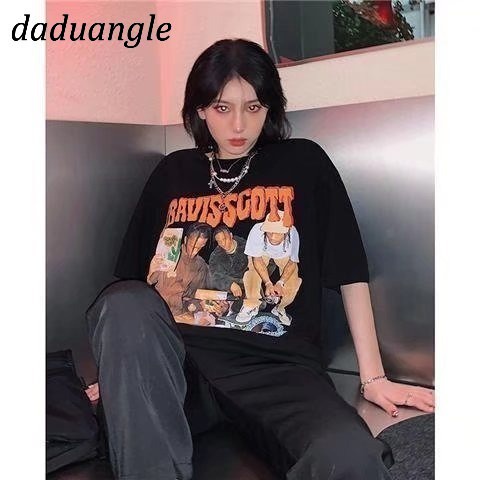 Áo thun DaDuHey 2022 hip-hop cá tính tay ngắn thời trang nữ