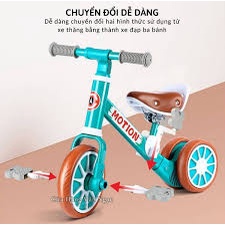 [ HÀNG CAO CẤP ] Xe chòi chân kiêm xe đạp ba bánh cho bé Motion - Xe thăng bằng khung thép, ghế da cho trẻ em