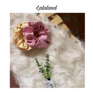 ẢNH THẬT - Dây buộc tóc scrunchies phi bóng cỡ thường, độ nhún vừa phải