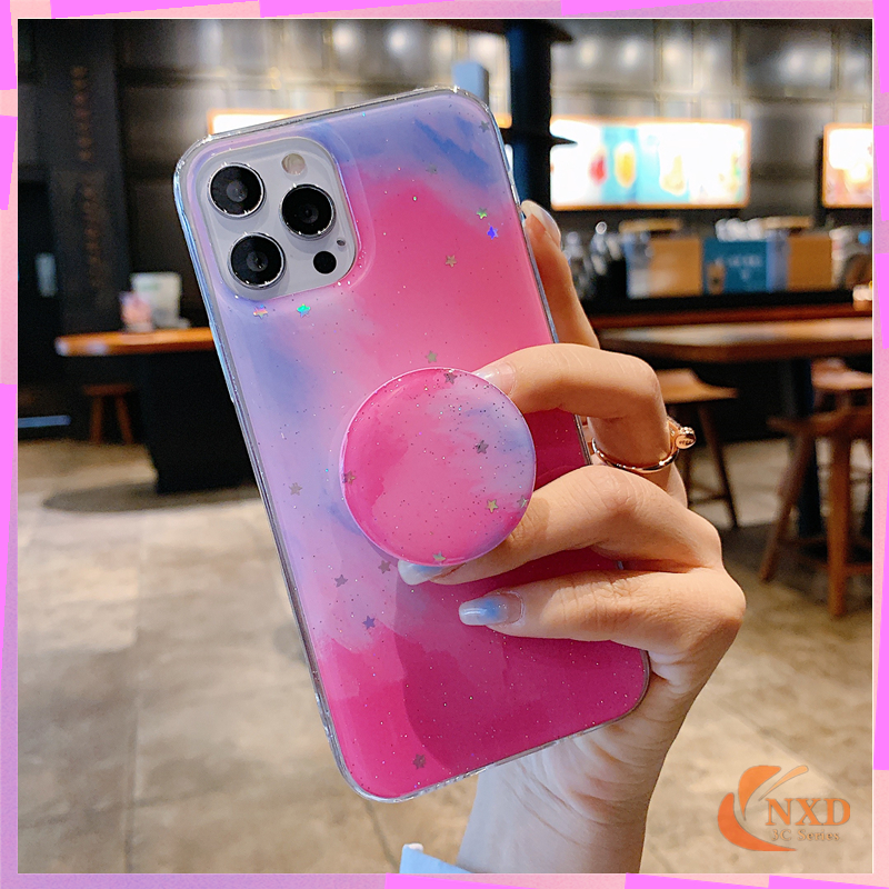 Ready Stock Casing For Xiaomi 10T/10TPro POCO M3 Redmi 9T 9 9A 9C Redmi Note8 Pro Official Watercolor Epoxy Star Glitter Soft TPU Holder Phone Case Protection Cover