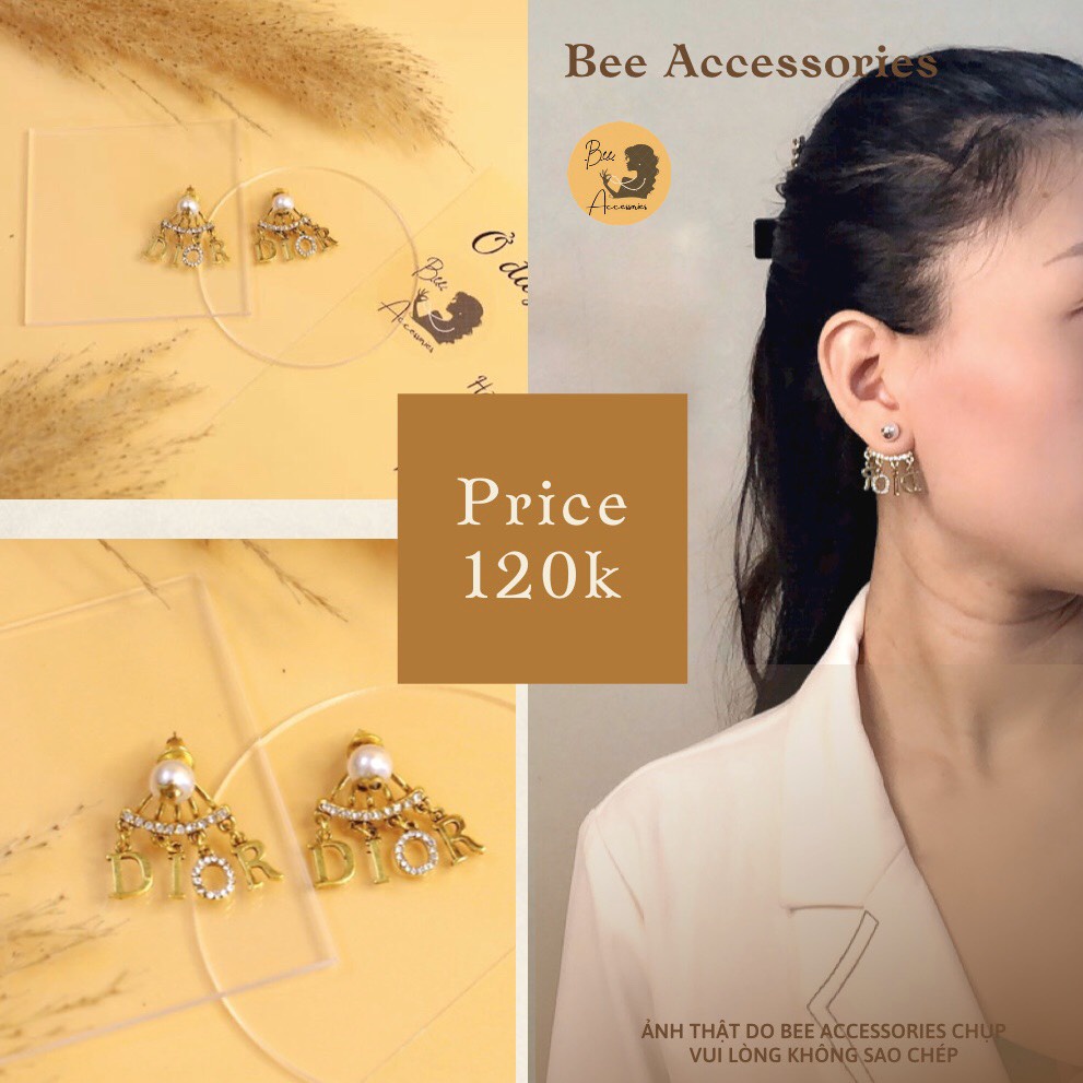 Khuyên Tai, Bông Tai Đính Đá Thương Hiệu Cao Cấp Sịn Sò