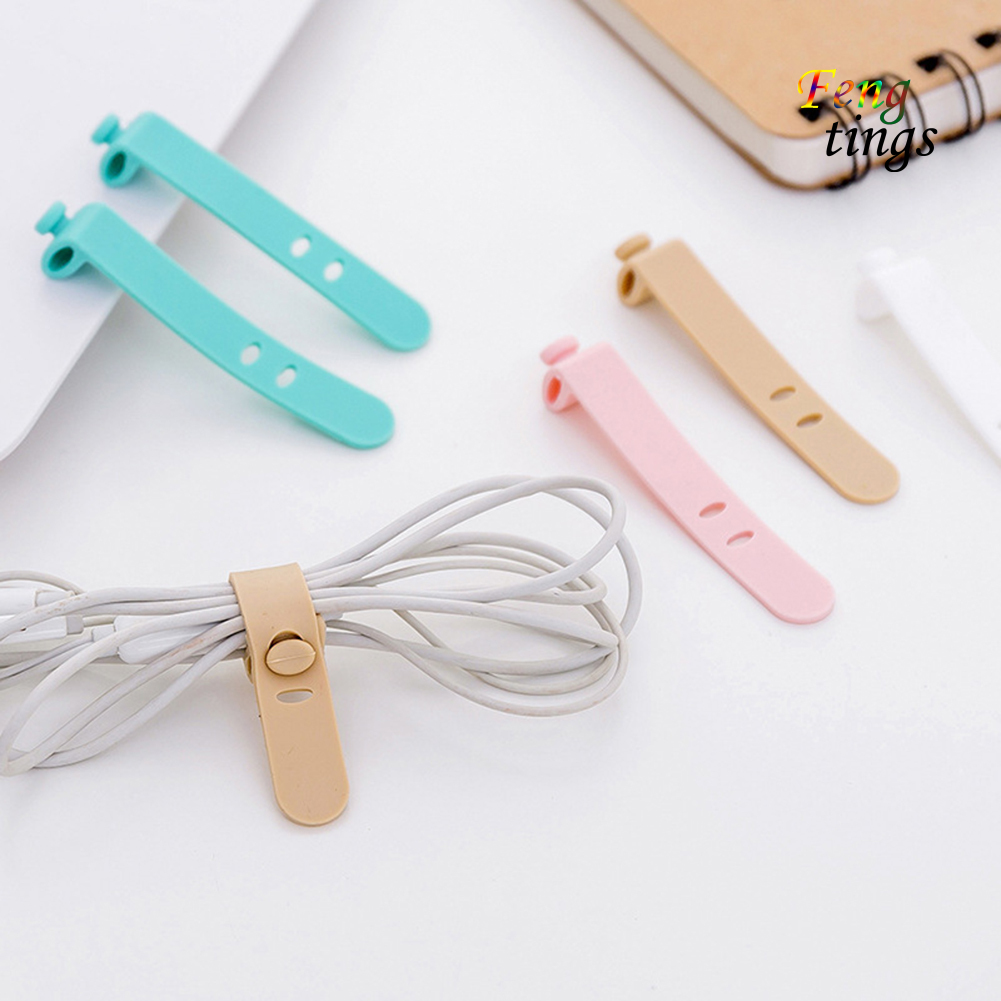 Set 4 dây đai quấn giữ dây cáp gọn gàng bằng silicone tiện lợi