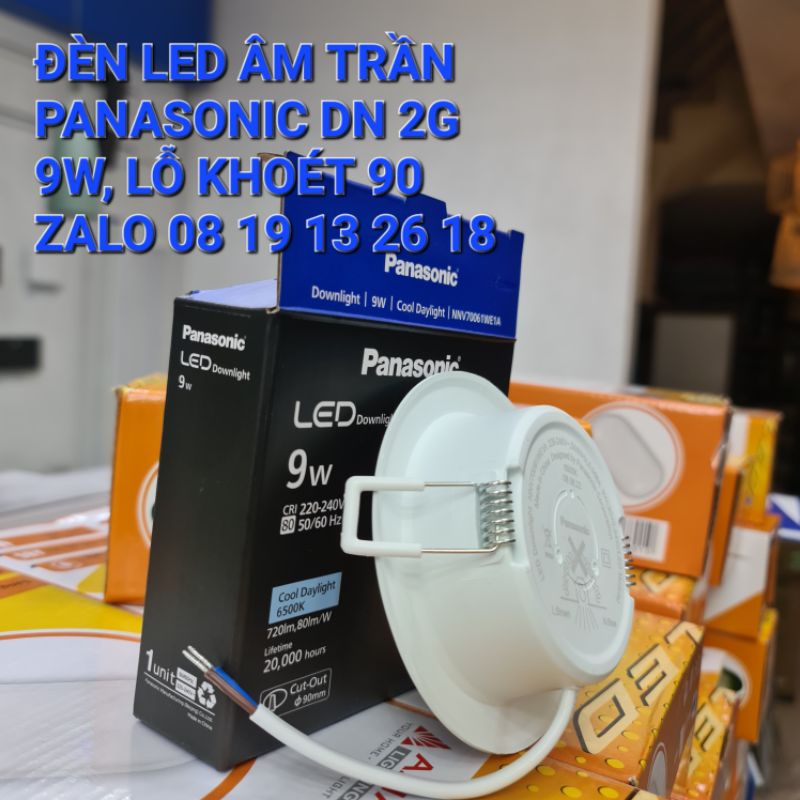 Đèn Led âm trần Panasonic 9W/D90 Downlight DN 2G, mã NNV70061, NNV70041, NNV70031