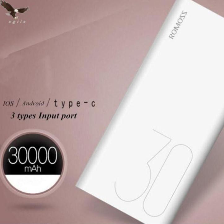 Sạc Dự Phòng Romoss Sense 8 Plus 30000mah Quick Charge 3.0 PD 18W 3 Cổng Sạc Vào - BH 1 Năm | Romoss Sense 8+