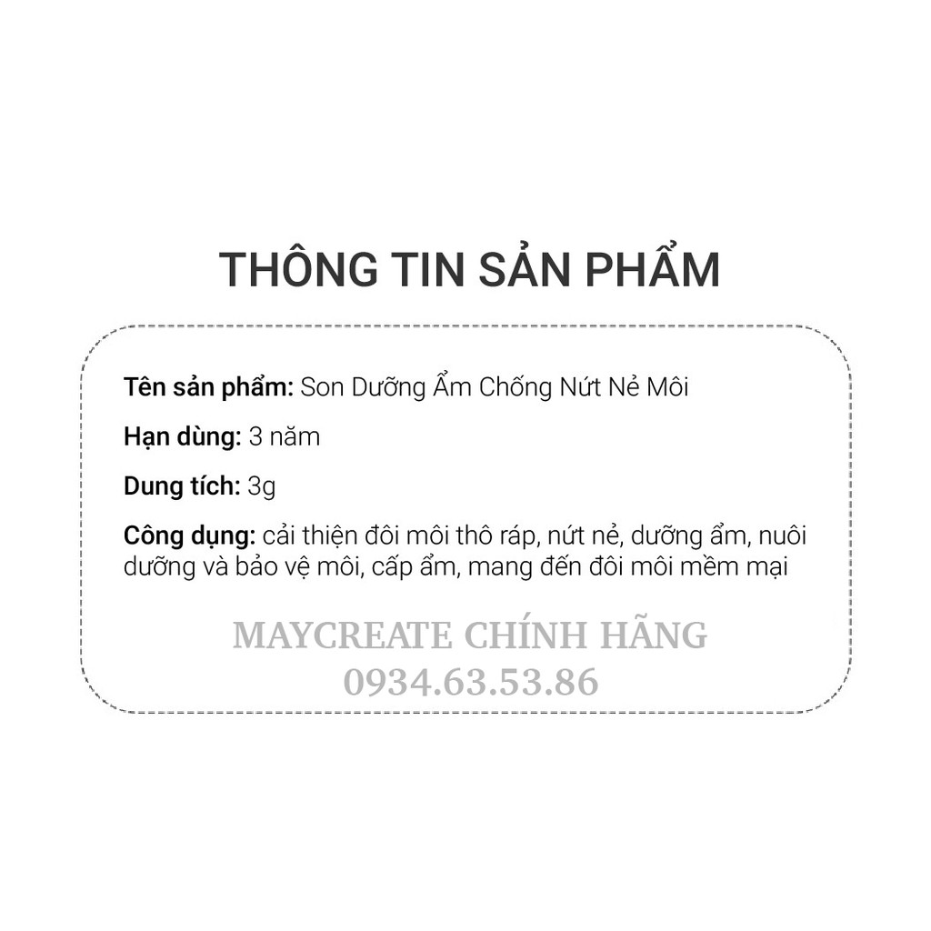 Son Dưỡng Ẩm Môi Maycreate Hàng Nội Địa Trung.