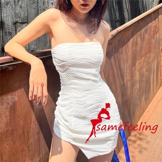 Sf Đầm Mini Không Tay Hở Lưng Màu Trơn Phong Cách Quyến Rũ Dành Cho Nữ