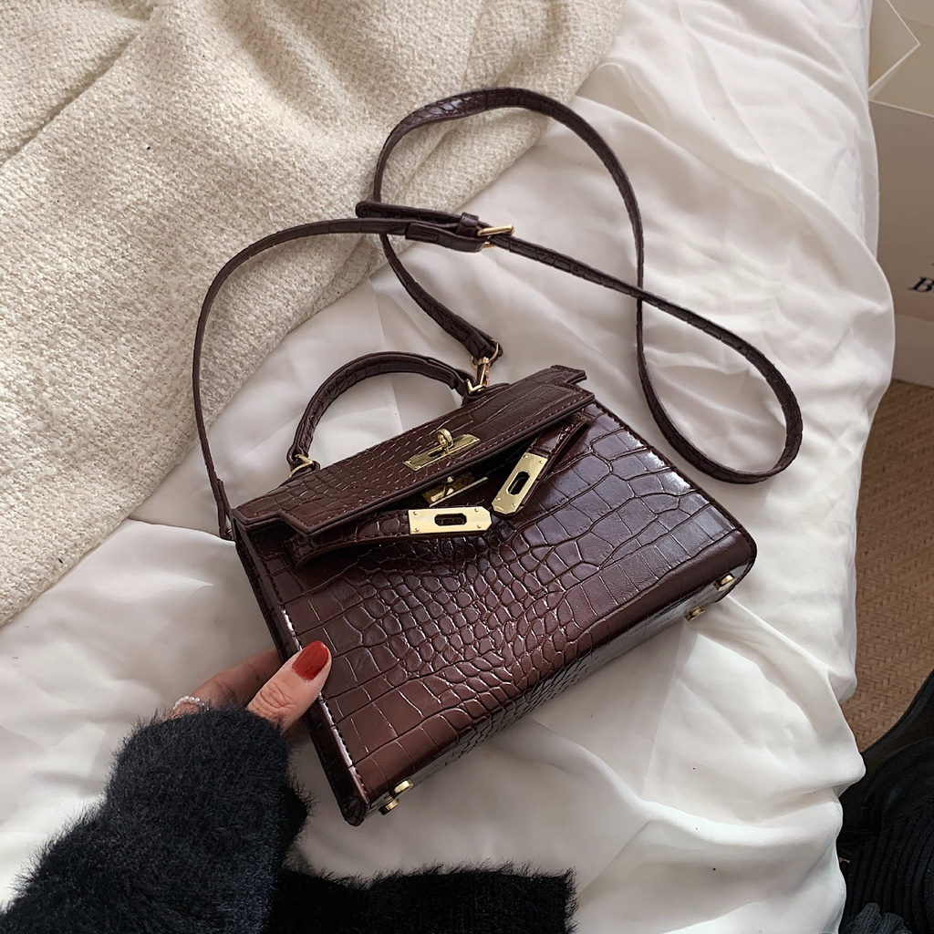 Túi Xách Kelly Hình Vuông Thiết Kế Da Cá Sấu Thời Trang Năm 2022 M041
