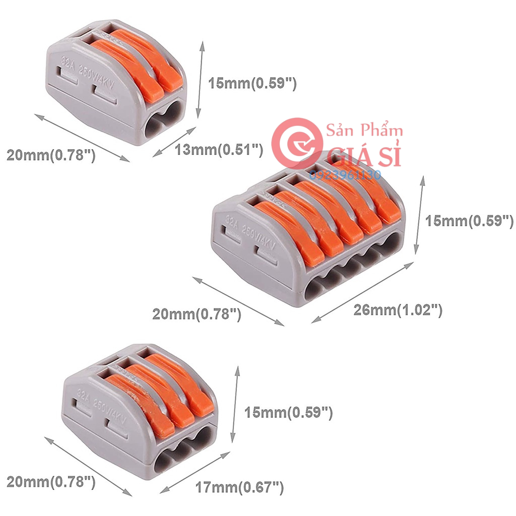 Cút nối dây điện nhanh PCT-213, chịu tải 32A Cút gộp dây điện 3, 4 , 5 sợi PCT-212 PCT-214 Chất lượng cao ❤️freeship❤️