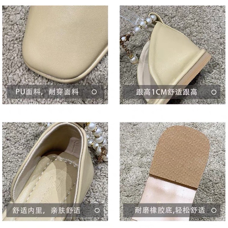 Giày búp bê quai hạt ngọc trai nhân tạo  M0200