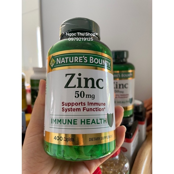 Viên uống bổ sung kẽm Nature’s Bounty Zinc 50mg 400 viên