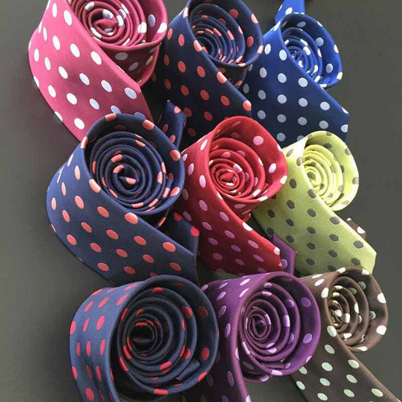 Cà Vạt 100% Lụa Họa Tiết Chấm Bi Sang Trọng Dành Cho Nam 8CM