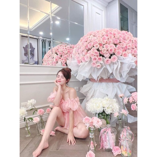 Áo kiểu Hàn Quốc Thu Hương, áo trễ vai tơ nến siêu xinh alohashop91