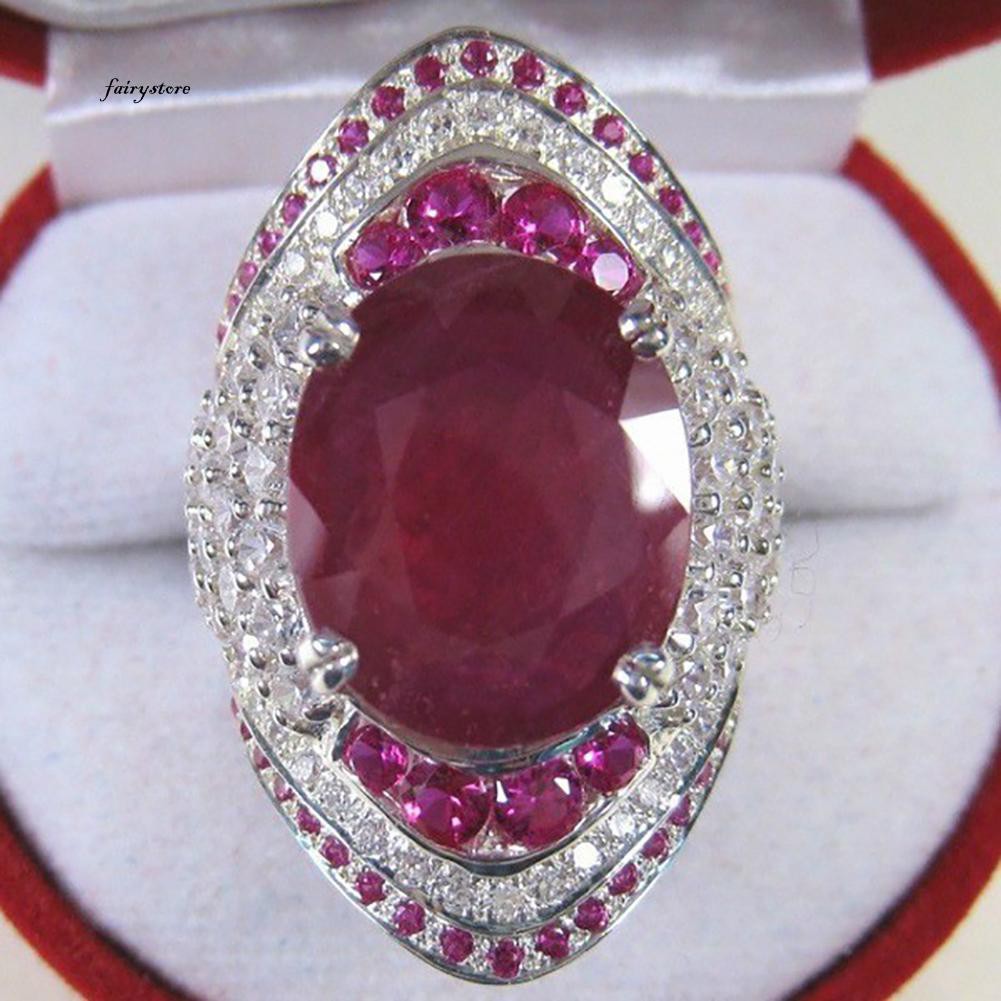 Nhẫn Đính Đá Ruby Nhân Tạo Thời Trang Cho Nữ