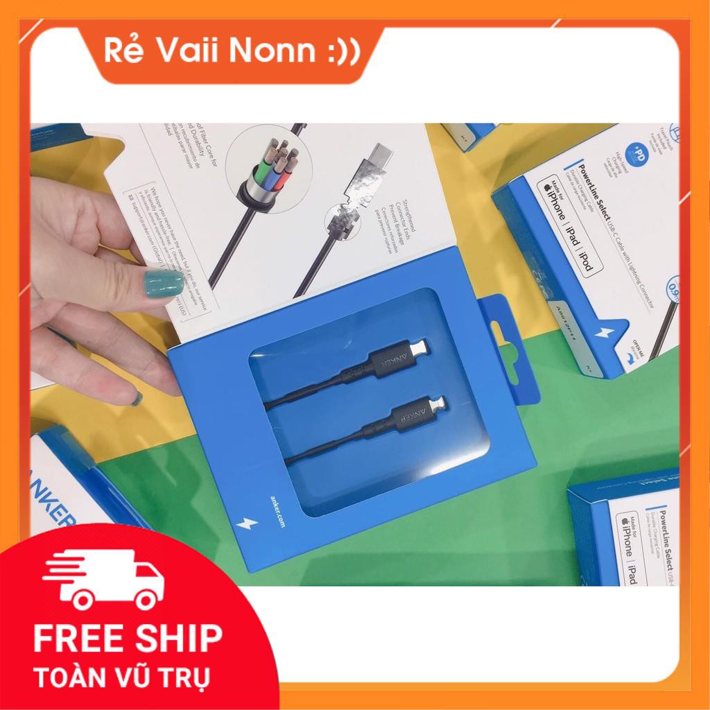 Cáp sạc Type-C - Lightning sạc nhanh PD #Anker Full Box (kèm video)