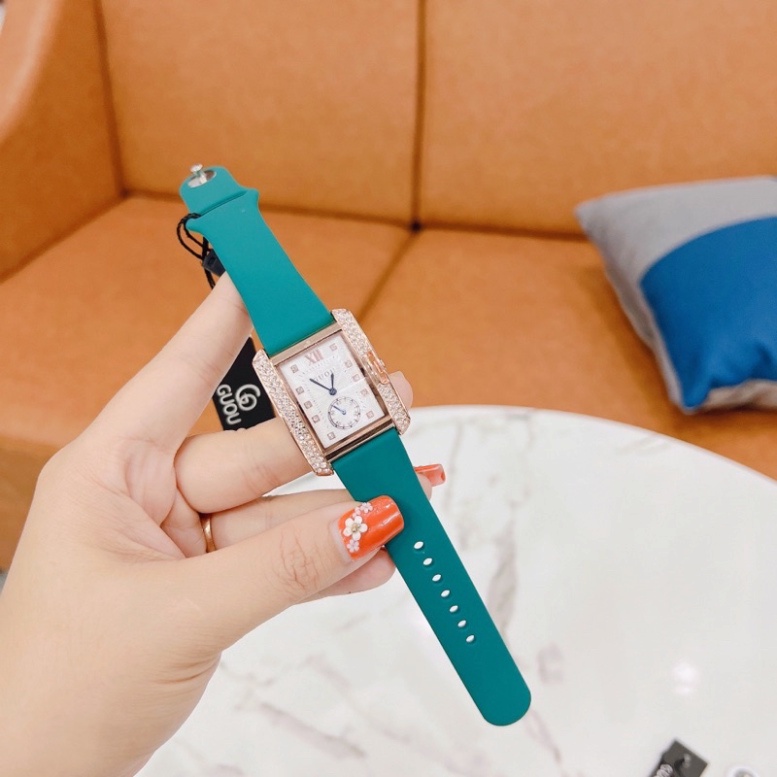Đồng hồ nữ g.u.o.u quai silicol thông minh , mặt viền đá sang trọng, hình ảnh video tự chụp