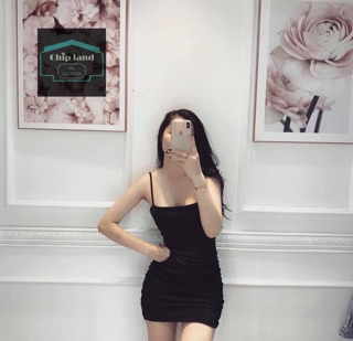 VÁY 2 DÂY BODY NHÚN