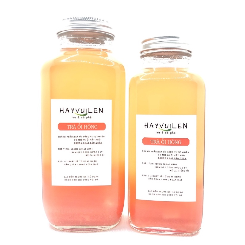 Trà Ổi Hồng Đóng Chai Thủy Tinh - 320ml/480ml - Giao khu vực nội thành TP.HCM