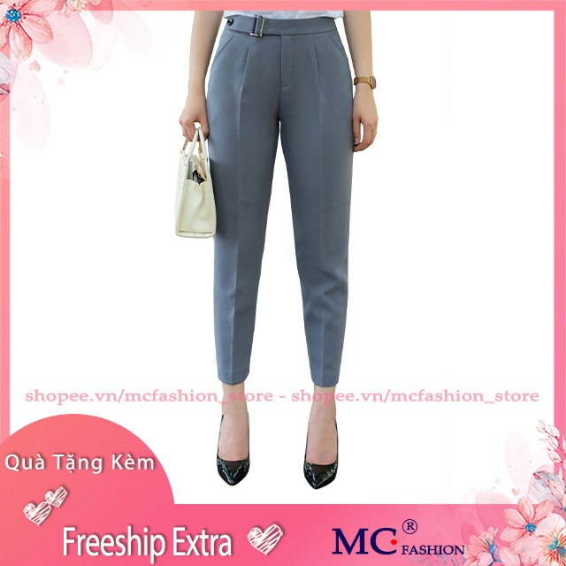 Quần Tây Nữ Đẹp Mc Fashion, Dáng Baggy Q0406, Kiểu Công Sở, Lưng Cao, Màu Đen, Ghi Xám, Xanh Tím Than