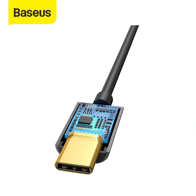 Bộ chuyển đổi Baseus L54 Type-C sang 3.5mm hỗ trợ truyền âm thanh 24-bit thiết kế nhỏ gọn
