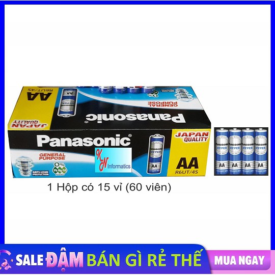 Hộp 60 Viên Pin AA Panasonic Xanh - Pin Panasonic Chính Hãng (AA)