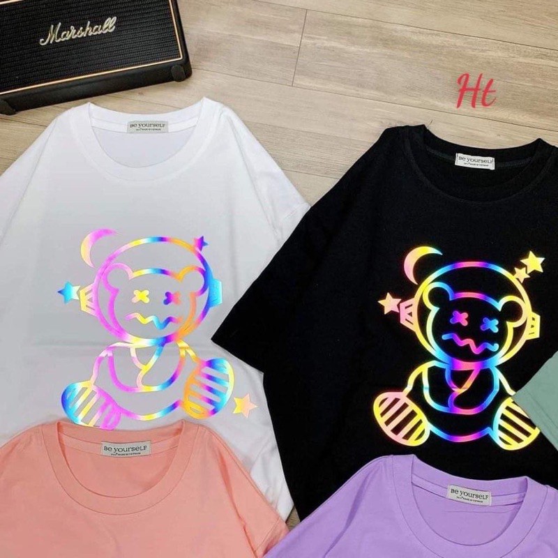 Áo phông 7 màu gấu trăng sao mắt x H2G865