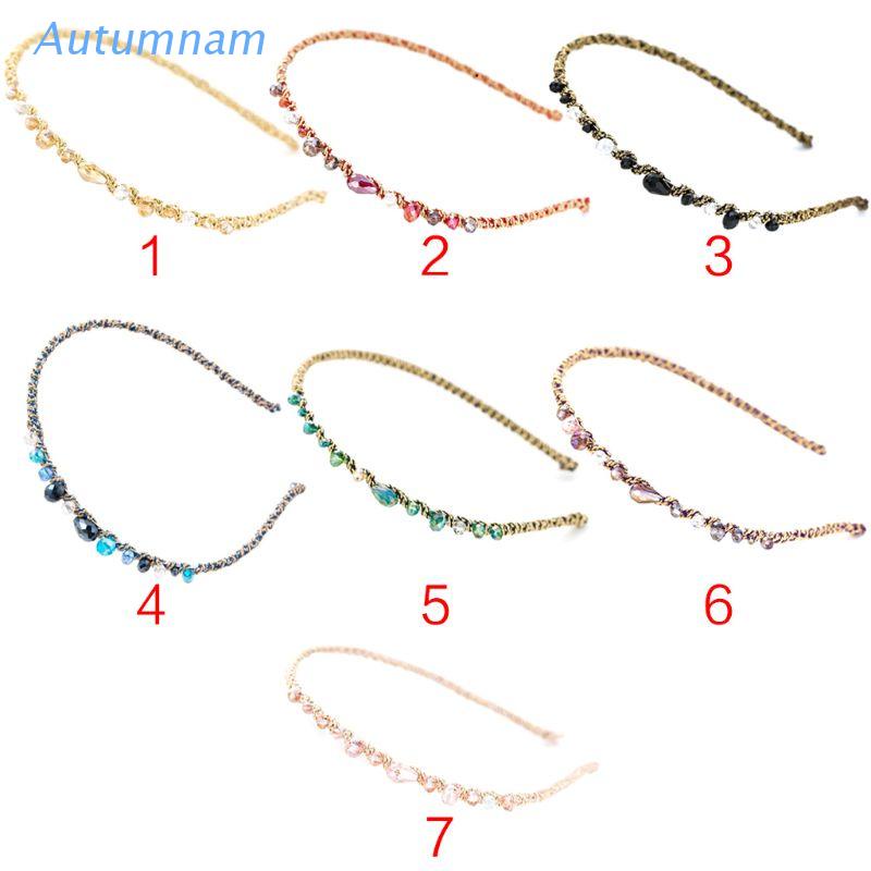 Băng đô tóc đính pha lê kim cương giả màu tương phản ánh kim lấp lánh kiểu Hàn Quốc sang trọng độc đáo cho nữ