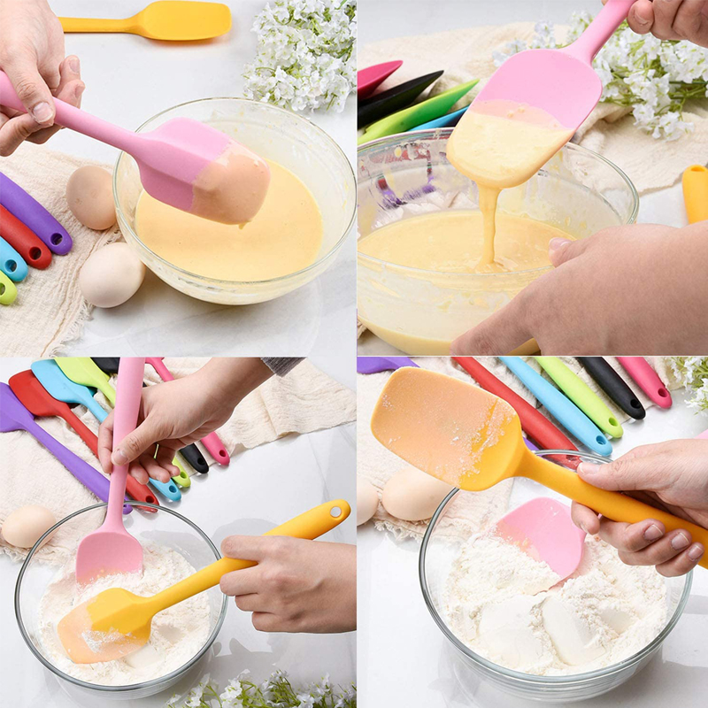 JOSMOMO 1 cái thìa silicone 1 cái Thìa cao su nhỏ Dao nhà bếp không dính Dụng cụ nấu nướng linh hoạt chịu nhiệt Công thức nướng đầy màu sắc cho nhà bếp nấu ăn, trộn, nướng quá