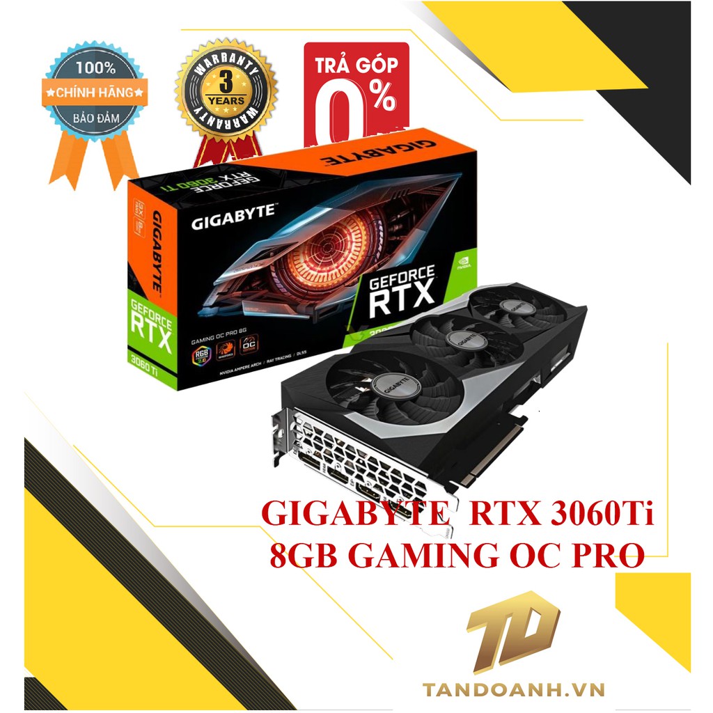 Card màn hình GIGABYTE GeForce RTX 3060 Ti 8GB GAMING OC PRO | WebRaoVat - webraovat.net.vn