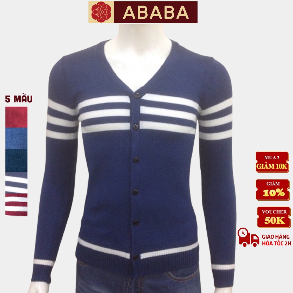 Áo khoác cardigan nam ABABA đẹp, kiểu dáng Hàn Quốc, cardigan nam, khoác len nam cổ V