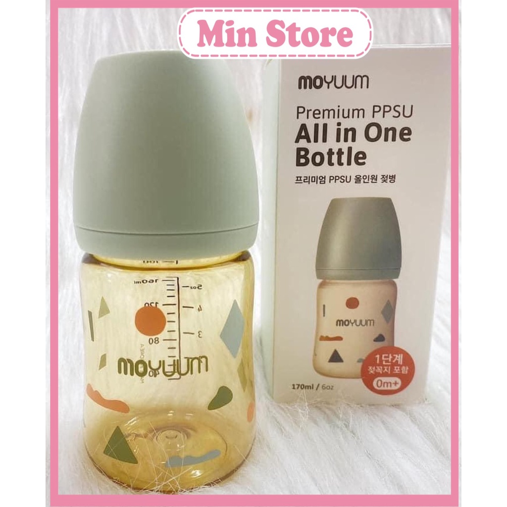 Bình sữa moyuum họa tiết mới 170ml 270ml đổi núm 1 2 3 4, bình sữa moyuum mây mẫu mới Cloud giá tốt tại Hà Nội