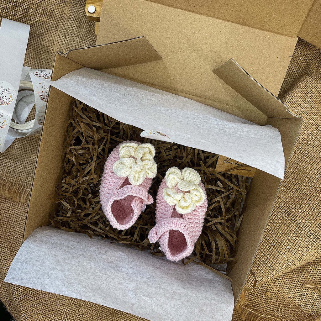 Giày len móc handmade thời trang Trẻ sơ sinh/ giày cho bé sợi len đan mềm mịn OIBECUNG Pk. 111