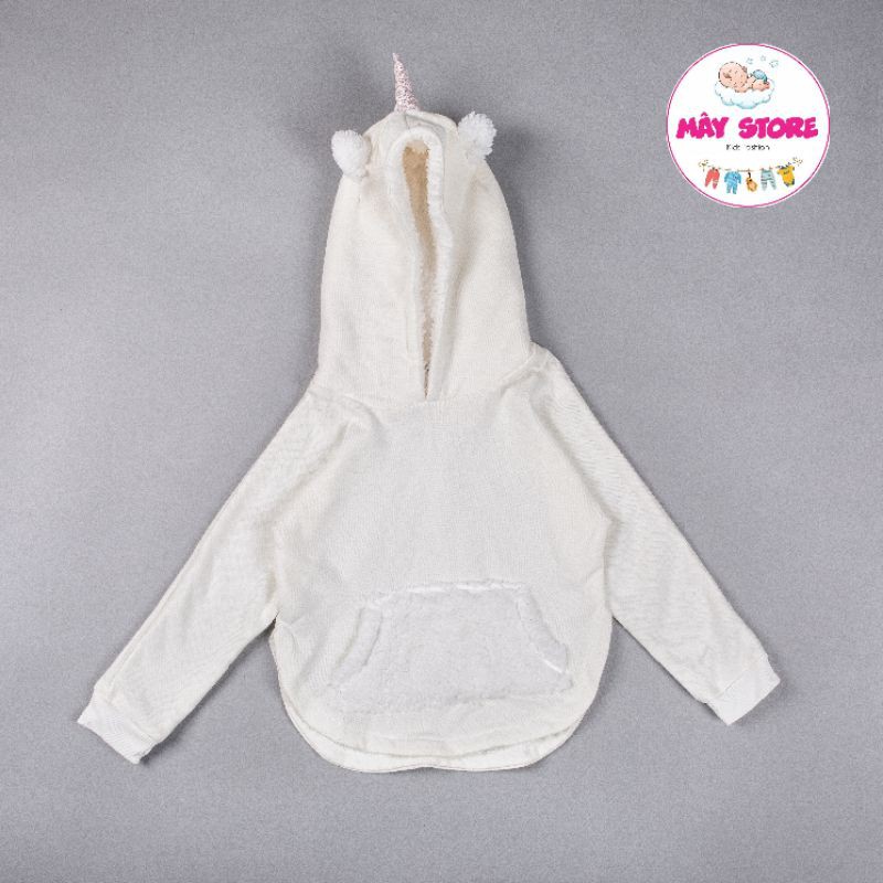 (HÀNG CHÍNH HÃNG) Áo Hoodie bé gái chất liệu da cá lót lông từ 3M đến 12T