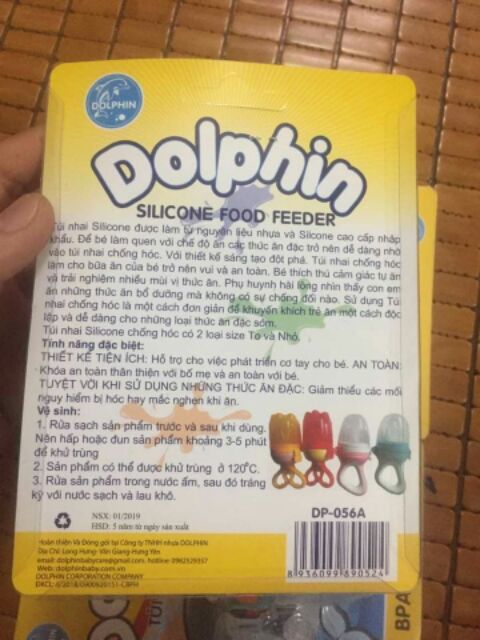 Túi tập nhai sillicon cho bé Dolphin