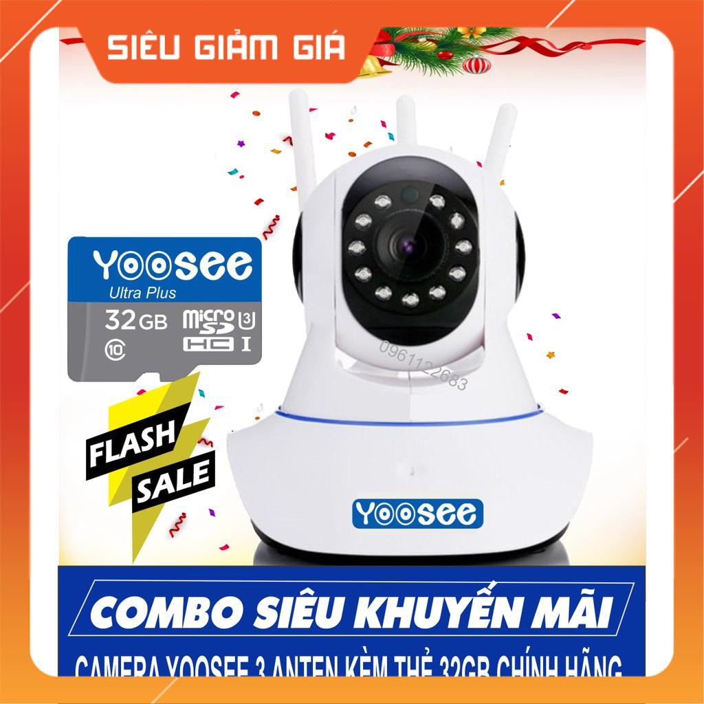 [Nhập ELCAPK -10%][COMBO] Camera IP YooSee 3 Anten HD720P + Thẻ yoosee 32Gb