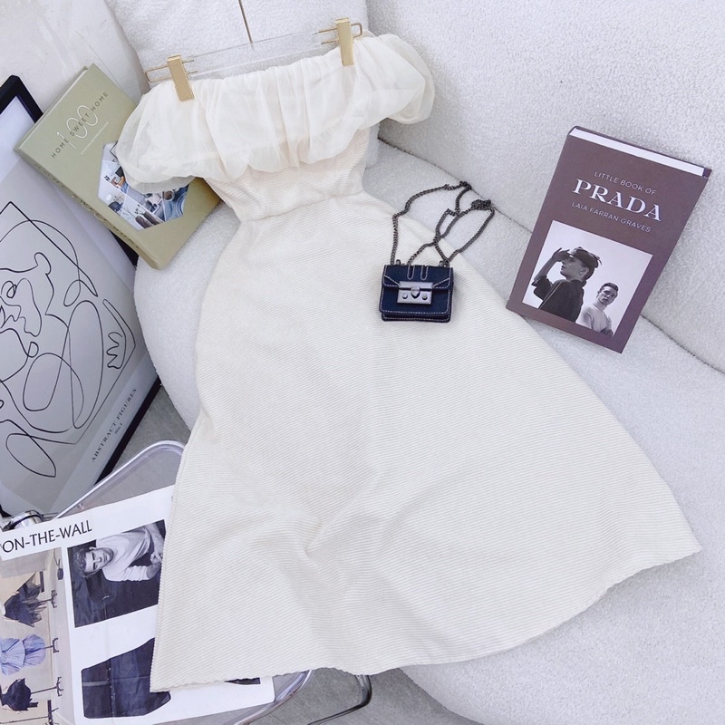 ĐẦM MIDI TRỄ VAI PHỒNG