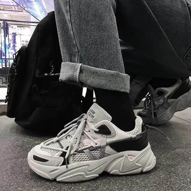 Giày Thể Thao Nam Nữ Ulzzang Dây Phản Quang Giày Sneaker Tăng chiều Cao HoT
