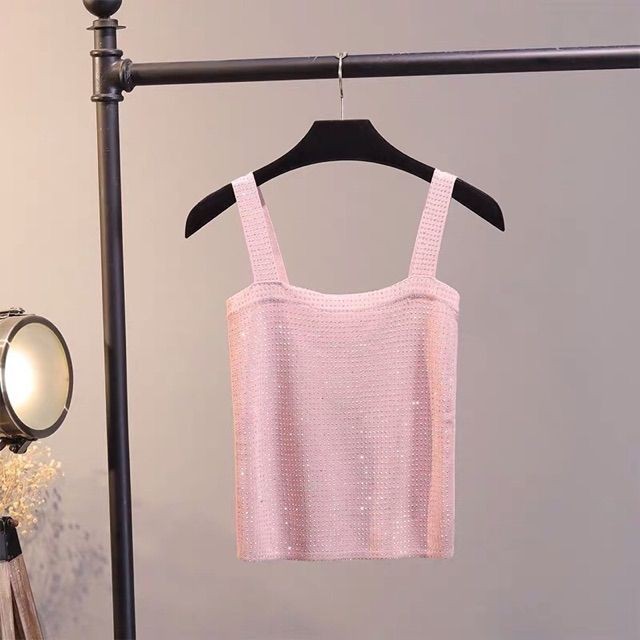 Sỉ Áo len 2 dây đính đá Quảng Châu loại 1