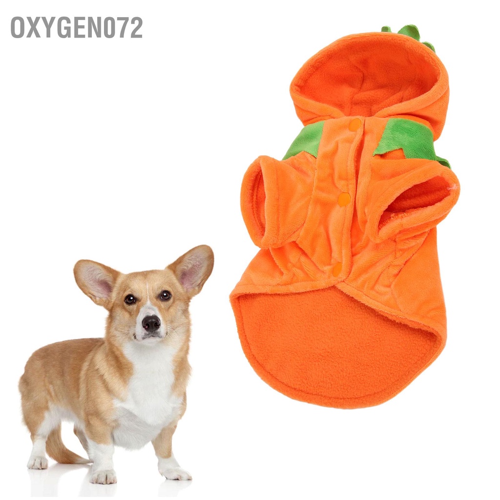 Oxygen072 Halloween Bí ngô cho chó Quần áo Dễ thương Ấm áp Trang phục Chó Lớn Trung bình Mùa Thu Đông