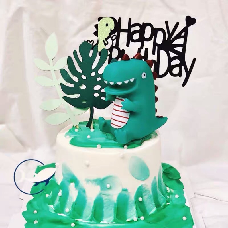 Khủng long xanh trang trí bánh kem (1443)