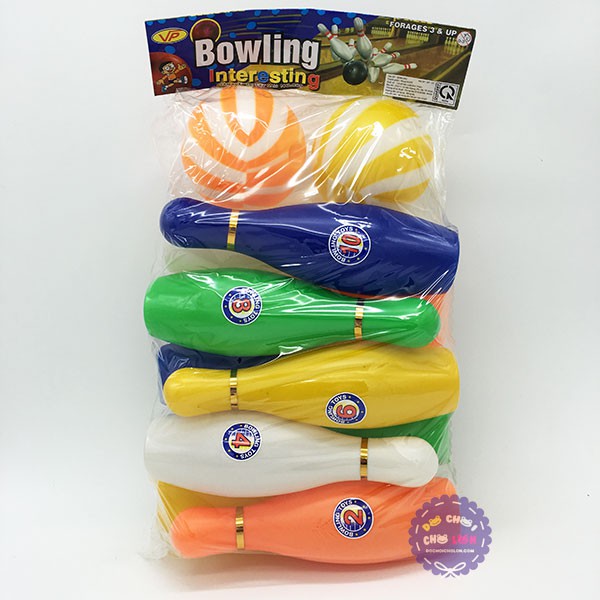 Bộ đồ chơi bowling 10 trái màu & 2 bóng nhựa loại lớn