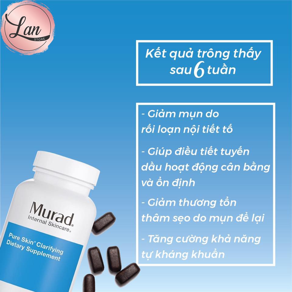 Viên giảm mụn Murad Pure Skin Clarifying Dietary Supplement 120 viên [ CHÍNH HÃNG] MUA KÈM DEAL XỊN | Thế Giới Skin Care