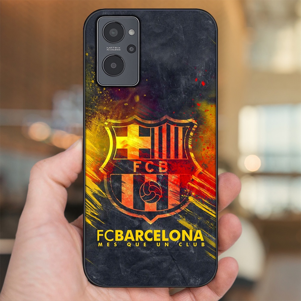 Ốp lưng Realme 9i viền đen in hình Barcelona Barca