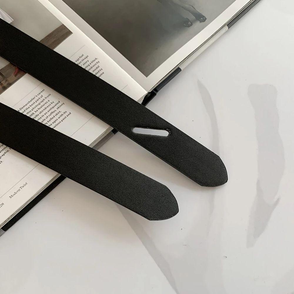 Dây Thắt Lưng Da PU Màu Đen Có Thể Điều Chỉnh Thắt Nút Thời Trang